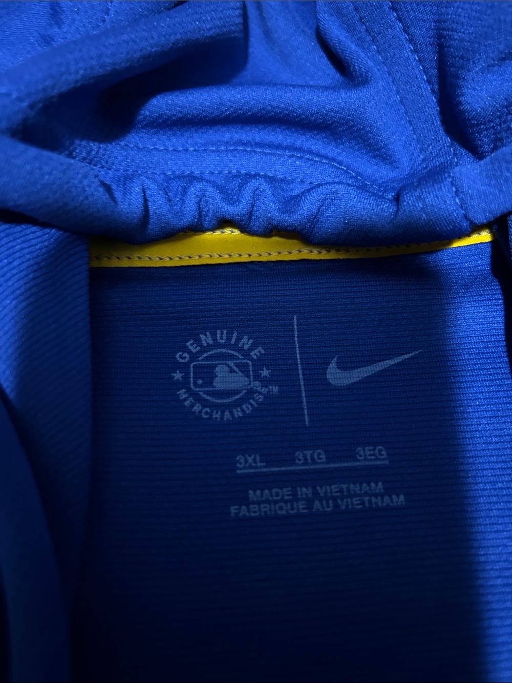 Nike Blue and Yellow Seattle Hooded Short-Sleeve Sweatshirt - Picture 2 of 3
